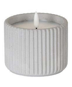 Luxe Collection Natural Glow Chalk Ribbed Medium Led Candle
