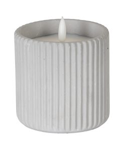 Luxe Collection Natural Glow Chalk Ribbed Large Led Candle
