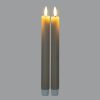 Luxe Collection Natural Glow Taupe Ribbed Taper Candles - Image 2