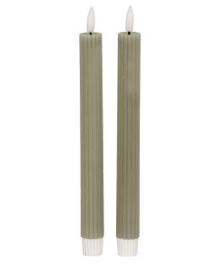 Luxe Collection Natural Glow Sage  Ribbed Taper Candles