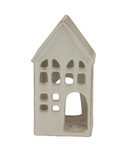White Ceramic House Tea Light Holder