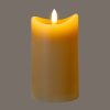Luxe Collection Natural Glow 2.75x5 Taupe Melted LED Candle - Image 2