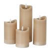 Luxe Collection Natural Glow 2.75x5 Taupe Melted LED Candle - Image 3