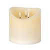 Luxe Collection Natural Glow 6x6 Cream Melted LED Candle