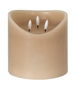 Luxe Collection Natural Glow 6x6 Taupe Melted LED Candle