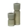 Luxe Collection Natural Glow 2.75x10 Grey Carved LED Candle - Image 3