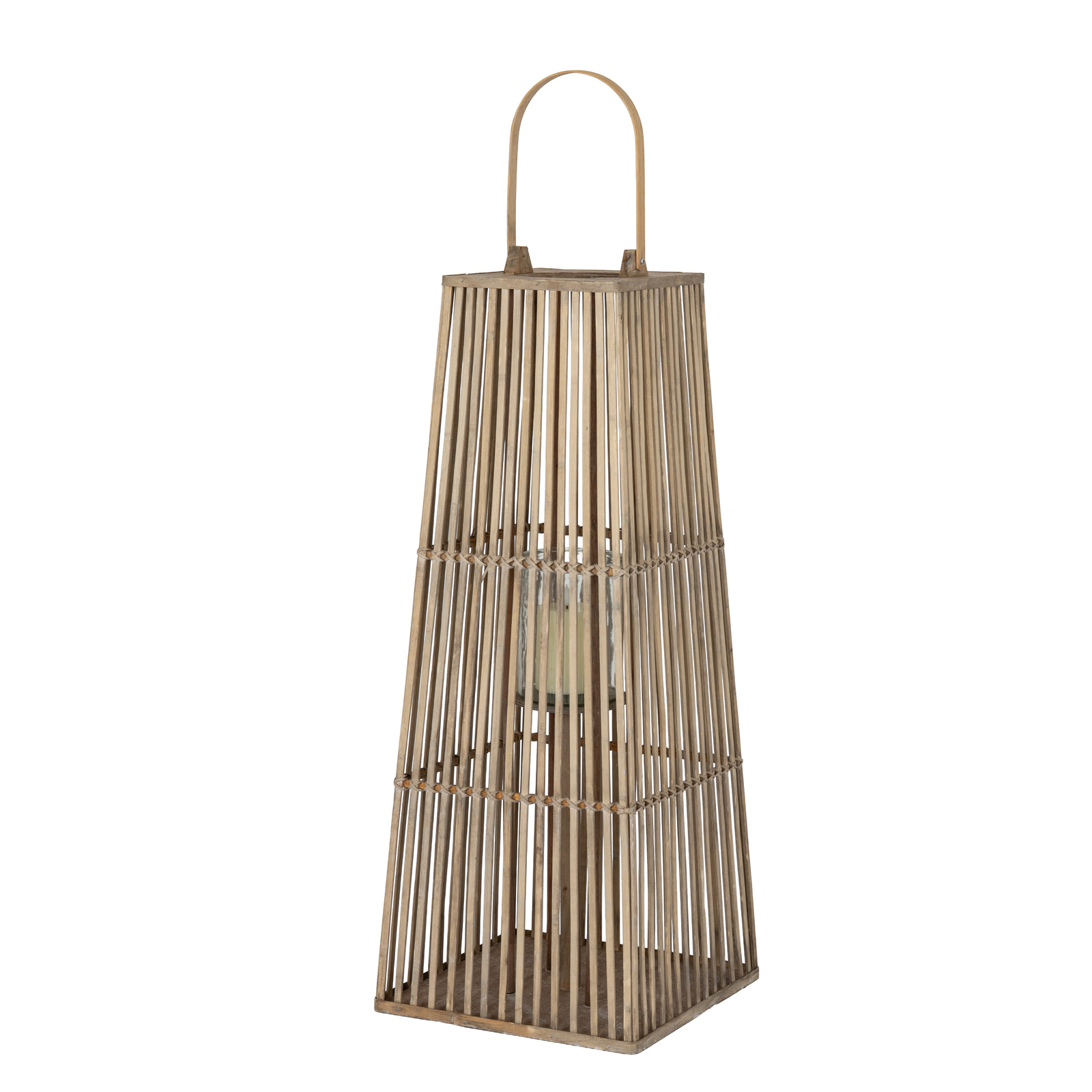 Large Silo Wicker Lantern With Glass Holder - Image 3