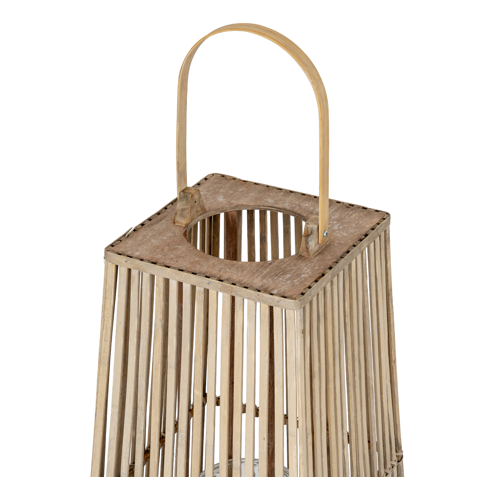 Large Silo Wicker Lantern With Glass Holder - Image 4