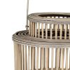Cylinder Wicker Lantern With Glass Holder - Image 4