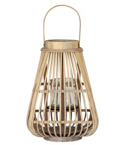Medium Peardrop Wicker Lantern With Glass Holder