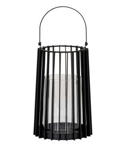 Lynk Medium Lantern With Handle And Glass Candle Holder