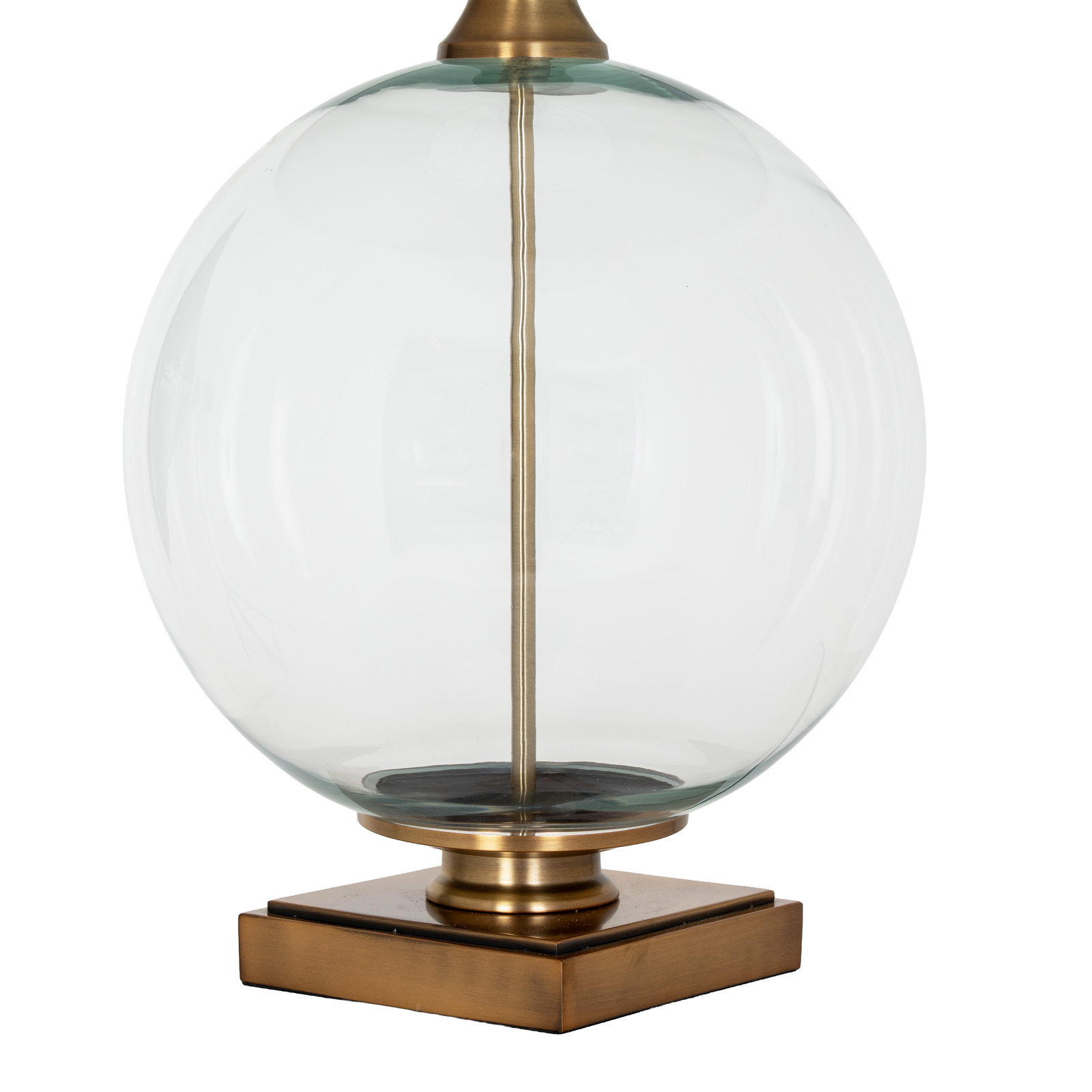 Lunel Glass Orb Table Lamp With Edged Linen Shade - Image 4