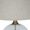 Lunel Glass Orb Table Lamp With Edged Linen Shade - Image 5