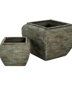Verdan Square Drum Set Of 2 Planters