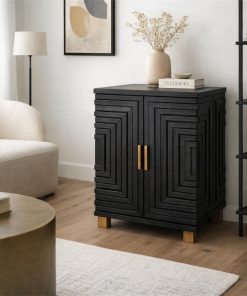 Lennox Black 2 Door Side Cupboard