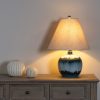 Ocean Shadows Squat Table Lamp With Linen Shade - Image 2