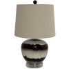 Sepia Shadows Squat Table Lamp With Linen Shade