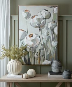 Poppy Heads Hand Painted Canvas in Frame