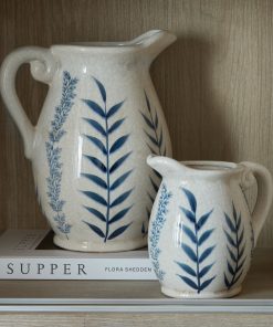 Large Blue Flora Olpe Jug Vase