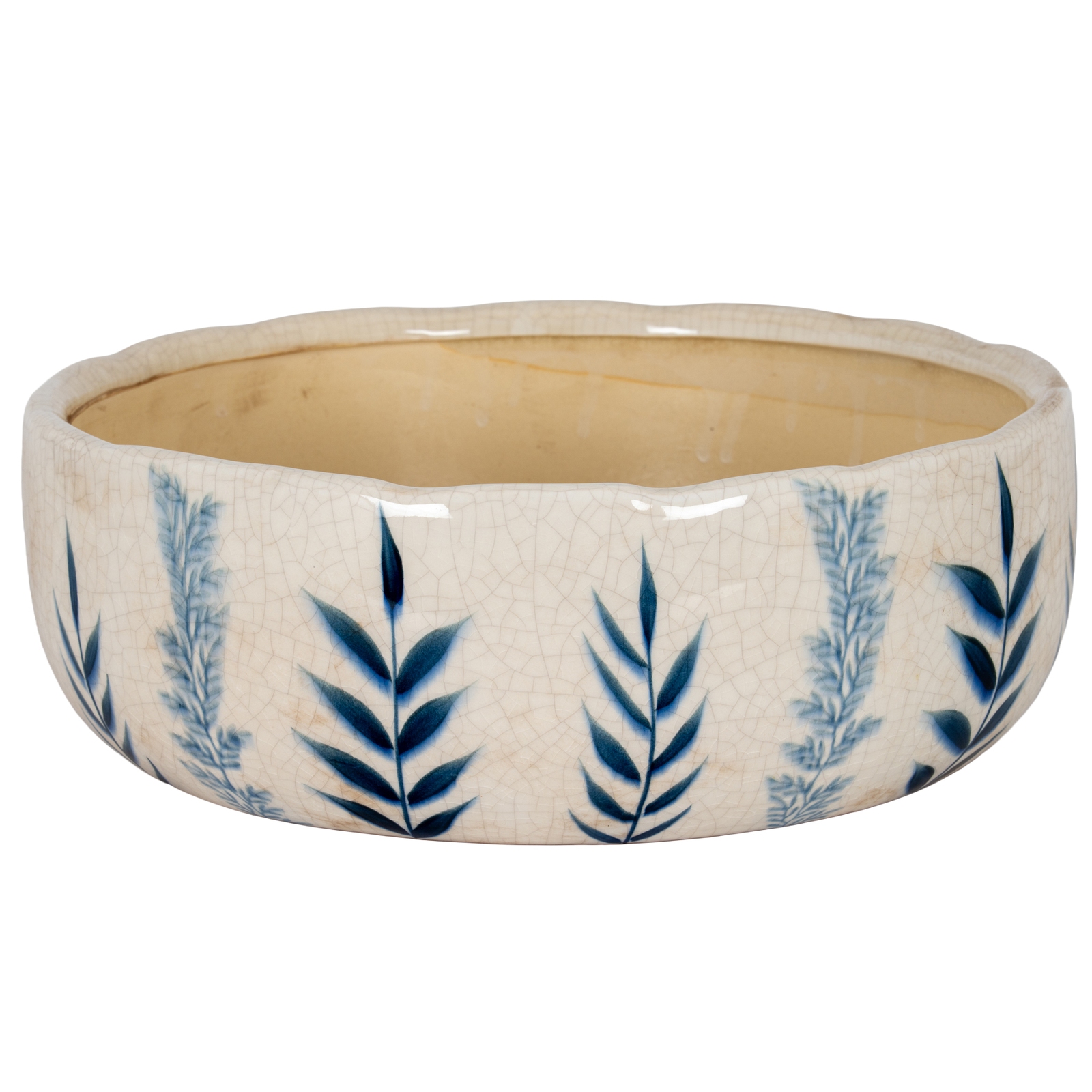 Large Blue Flora Bowl Pot