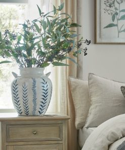 Blue Flora Amphora Vase
