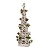 Large LED White Rattan Cone Tree With Winter Branches