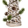 Small LED White Rattan Cone Tree With Winter Branches - Image 2