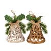 Natural Rattan Bell Decoration With Branches And Ribbon - Image 3