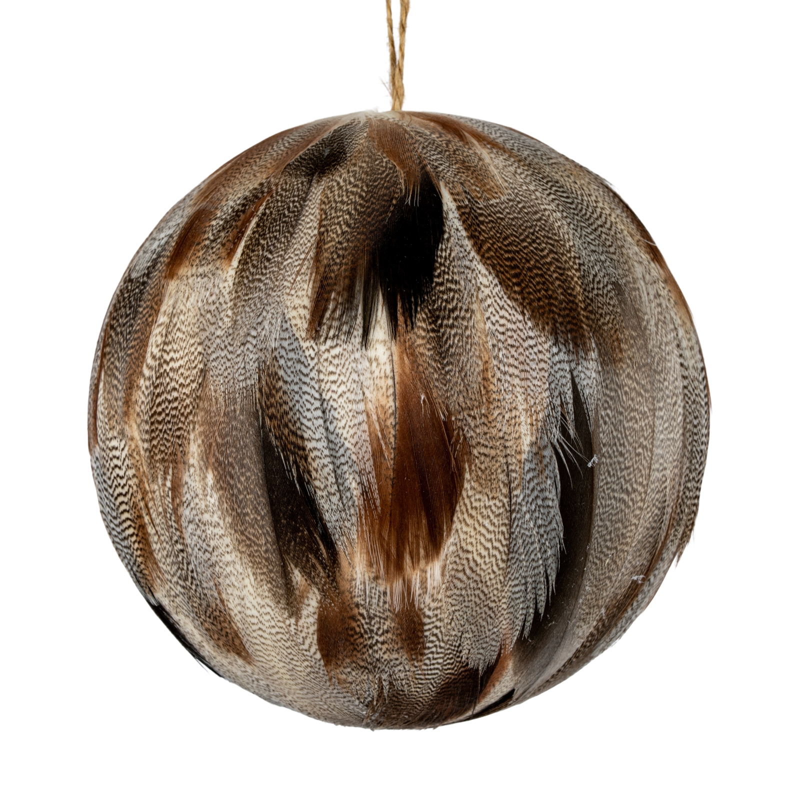 Large Fawn Feathered Bauble - Image 2