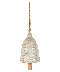 Large Ceramic Bell Tree Ornament With Snowflake Detail