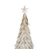Medium White Metal Christmas Tree on Wooden Stand - Image 2