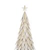 Large White Metal Christmas Tree on Wooden Stand - Image 2