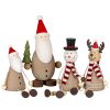 Wooden Jolly Sitting Snowman Decoration - Image 4