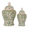 Large Green Clover Ceramic Ginger Jar - Image 2