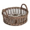 Briar Collection Glass Nibbles Bowl With Wicker Tray